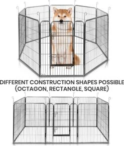 MaxxPet Puppyren - Hondenbench - Hondenren- Puppyren Met 8 Kennelpanelen - Staal -80 X 100 Cm Ø 210 Cm -Hond Benodigdheden 1020x1200