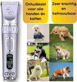 AVE Pets® Volledige Hondentondeuse Set Met Display - Draadloos Tondeuse - Scheerapparaat Voor Je Hond Of Kat - Huisdier Trimmer - Dierentondeuse - Dieren Verzorging -Hond Benodigdheden 1127x1200