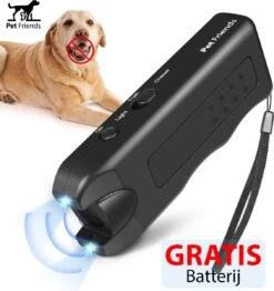 PetFriends Diervriendelijk Ultrasoon Anti Blaf Apparaat Voor Honden - Zonder Schok - Anti Blafband Alternatief - Incl. Batterij