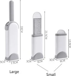 IGOODS - Pet Hair Remover - Hond & Kat Roller Brush - Dubbelzijdig Bont Ontharingsgereedschap Met Zelfreinigende Basis - Reismaatborstel - Voor Kleding - Bank - Tapijt - Autostoel GRIJS -Hond Benodigdheden 1133x1200
