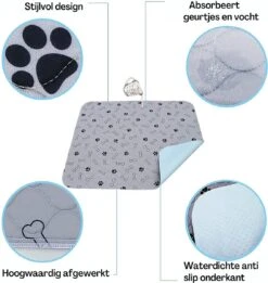 Sharon B - Puppy Training Pad - Plasmat - Beige Met Botjesprint - 80x90 Cm - Hondentoilet - Herbruikbaar - Wasbaar -Hond Benodigdheden 1137x1200 1