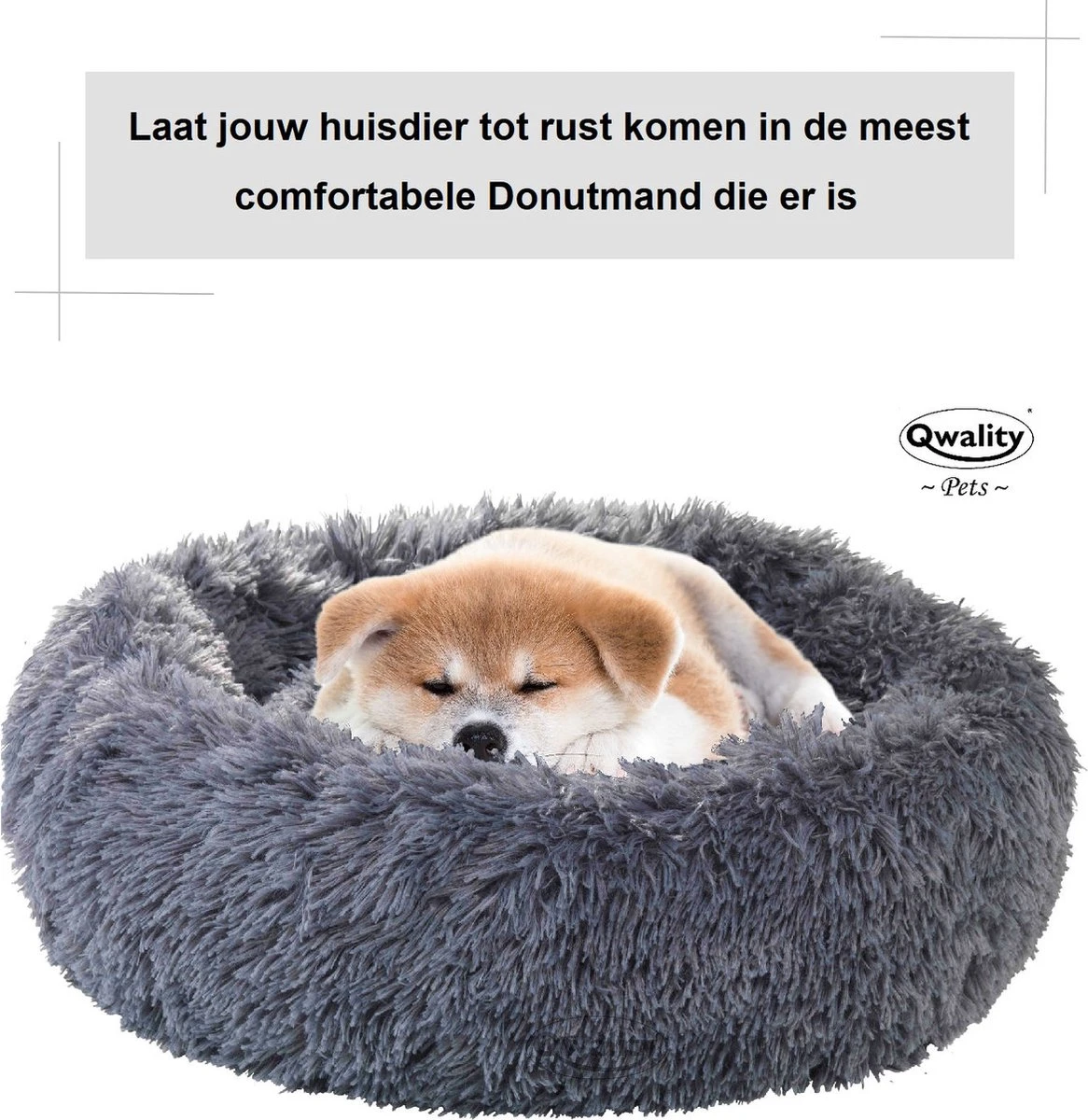 Hondenmand Donut – 60 Cm - Honden Mand – Pluche – Fluffy – Extra Zacht - Hondenkussen – Kattenkussen – Bed - Wasbaar Met Rits – Hondenmanden – Rond – Bank – Grijs - Qwality 8 Hondenmand Donut – 60 Cm - Honden Mand – Pluche – Fluffy – Extra Zacht - Hondenkussen – Kattenkussen – Bed - Wasbaar Met Rits – Hondenmanden – Rond – Bank – Grijs - Qwality - Afbeelding 8