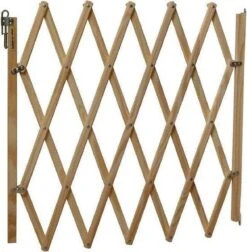 Hondenveiligheidshek / Deurhek / Traphek Harmonica Hout 60 >--< 110 Cm