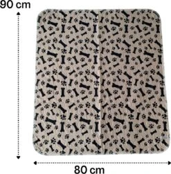 Sharon B - Puppy Training Pad - Plasmat - Beige Met Botjesprint - 80x90 Cm - Hondentoilet - Herbruikbaar - Wasbaar -Hond Benodigdheden 1176x1200 8