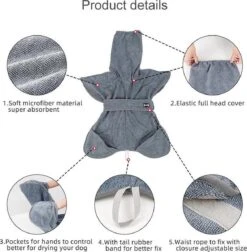 Super Absorberende Honden Badjas Grijs Maat L -Hond Benodigdheden 1178x1200 1