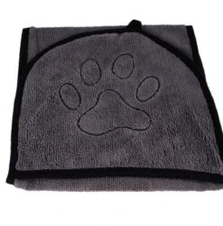 N4dogs – Hondenhanddoek – Honden Handdoek – Microvezel Handdoek – Handdoek Hond – Droogdoek Hond – Dierendeken – Sterk Absorberend – Handdoek Met Zakken - Grijs - 66 X 23 Cm -Hond Benodigdheden 1183x1200