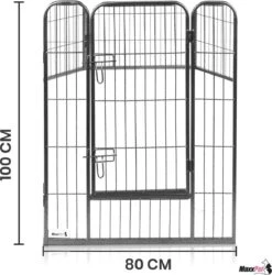 MaxxPet Puppyren - Hondenbench - Hondenren- Puppyren Met 8 Kennelpanelen - Staal -80 X 100 Cm Ø 210 Cm -Hond Benodigdheden 1186x1200 6