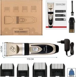 LifeGoods Hondentondeuse - Voor Katten En Honden - Complete Set - 5 Standen - Draadloos - Oplaadbaar - Goud/Zwart -Hond Benodigdheden 1190x1200