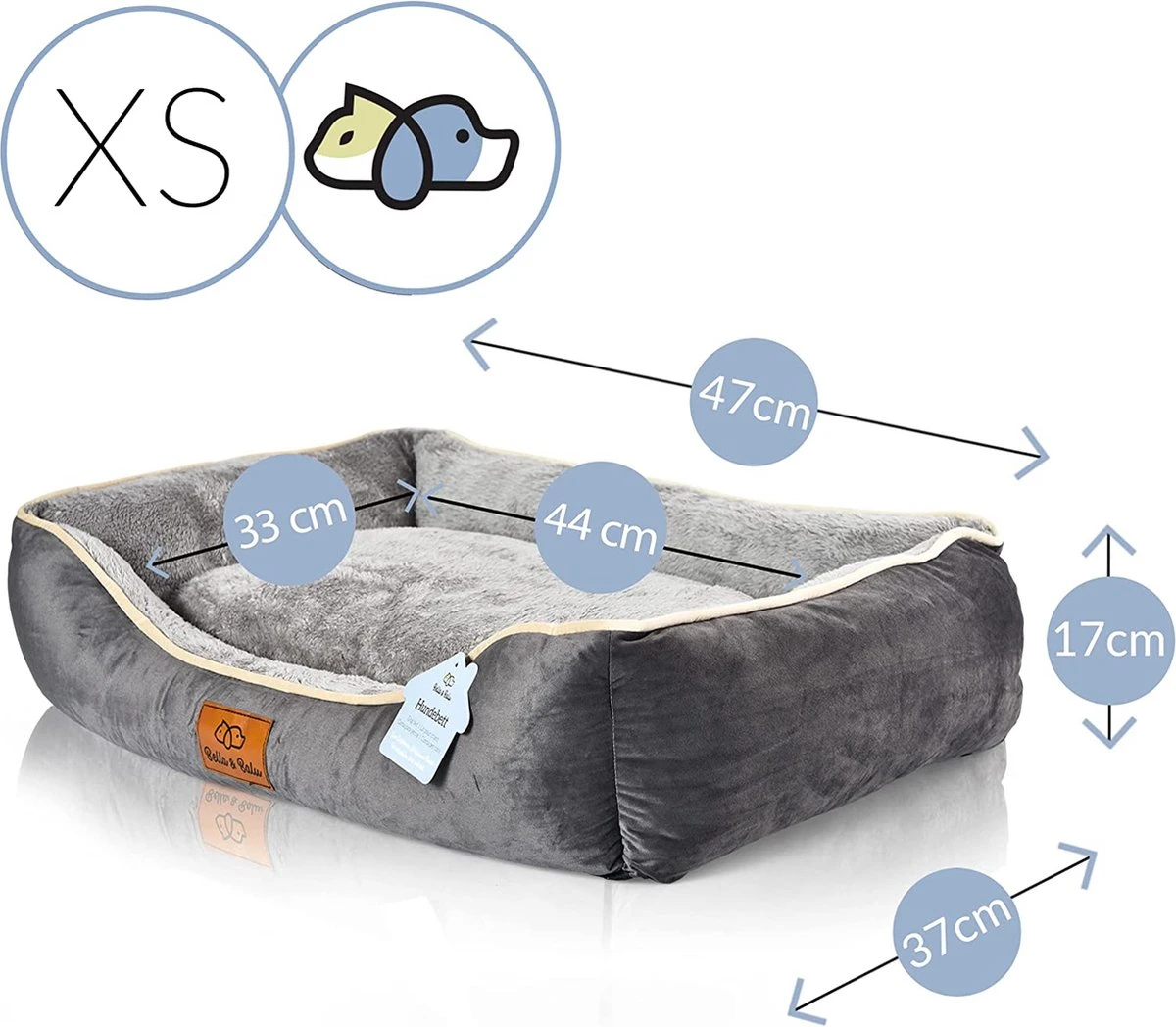 Bella & Balu Hondenbed - Verschillende Maten Voor Kleine, Middelgrote En Grote Honden | XS | Hondenbank Inclusief Verwijderbaar Honden Kussen - Pluizig, Warm, Wasbaar, Gewatteerd 2 Bella & Balu Hondenbed - Verschillende Maten Voor Kleine, Middelgrote En Grote Honden | XS | Hondenbank Inclusief Verwijderbaar Honden Kussen - Pluizig, Warm, Wasbaar, Gewatteerd - Afbeelding 2