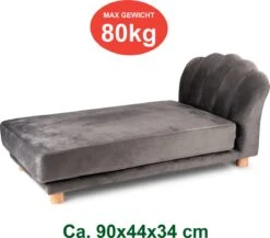 Maxxpro Katten- En Hondenbank - Grijs - Verhoogd Met Houten Poten - Fluweel Materiaal - 90 X 44 X 34 Cm - Huisdieren Tot 80 KG -Hond Benodigdheden 1200x1056 1