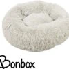 Bonbox Shop - Maat S - Donut Bed In Wit - Dierenmand Voor Katten, Kittens En Kleine Honden - Knus Mandje - Donutbed Diameter 40 Cm - Anti Anxiety
