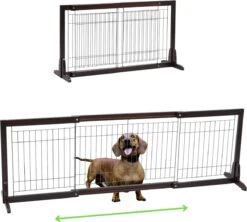 Hondenhek - Traphekje Hond - Traphekje Zonder Boren - Traphekje - BxH 161-97 X 53 Cm - Koffiebruin