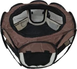 Dailyibed Opvouwbare Puppyren - Bruin - 115x115x58 Cm - Incl. Draagtas - Incl. Voederbak -Hond Benodigdheden 1200x1085