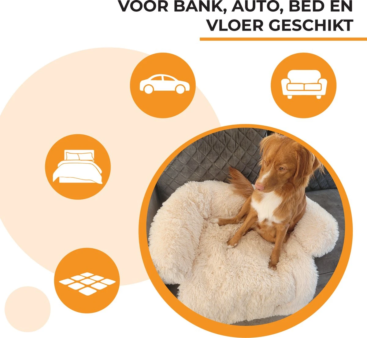 Origineel Hondendeken Voor Bank M – Hondenkleed Fluffy – Pluche Hondenbed - Hondenmand Premium - Volledig Afritsbaar - Beige 2 Origineel Hondendeken Voor Bank M – Hondenkleed Fluffy – Pluche Hondenbed - Hondenmand Premium - Volledig Afritsbaar - Beige - Afbeelding 2