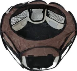 Dailyibed Opvouwbare Puppyren - Bruin - 115x115x58 Cm - Incl. Draagtas - Incl. Voederbak -Hond Benodigdheden 1200x1116 3