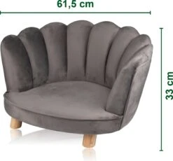 Maxxpro Katten- En Hondenstoel - Grijs - Verhoogd Met Houten Poten - Fluweel Materiaal - 61.5 X 52 X 33 CM - Huisdieren Tot 80 KG -Hond Benodigdheden 1200x1119 1