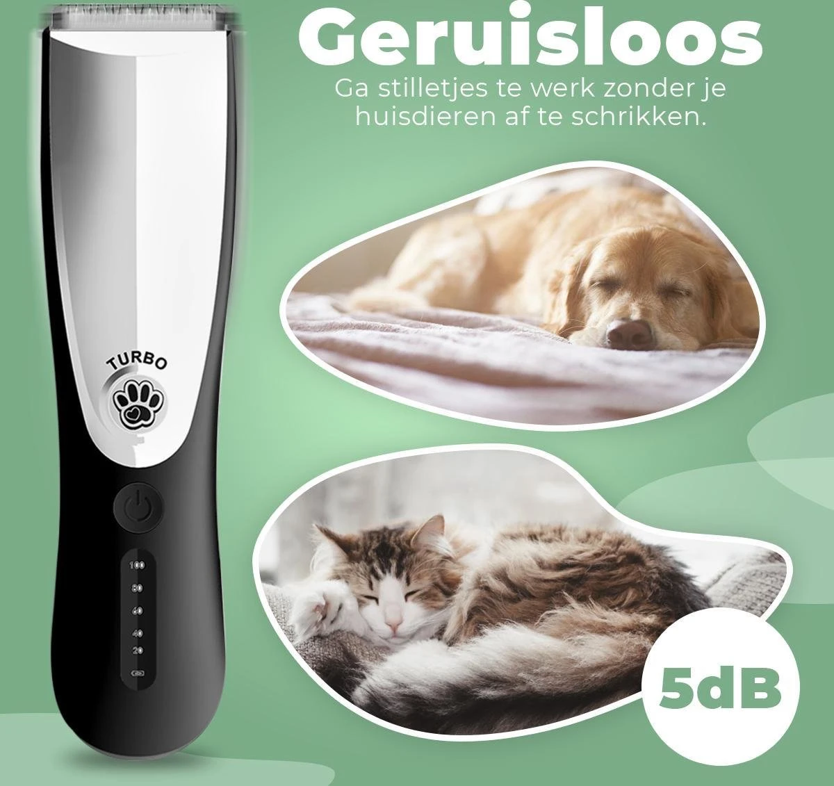 Essential Goods Professionele Hondentondeuse – Hondentrimmer - Draadloos – Opzet Kammen – Dik/Dunne Vacht - Honden/Katten - Zwart/Zilver 4 Essential Goods Professionele Hondentondeuse – Hondentrimmer - Draadloos – Opzet Kammen – Dik/Dunne Vacht - Honden/Katten - Zwart/Zilver - Afbeelding 4