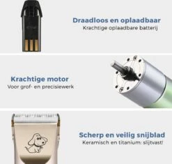 LifeGoods Hondentondeuse - Voor Katten En Honden - Complete Set - 5 Standen - Draadloos - Oplaadbaar - Goud/Zwart -Hond Benodigdheden 1200x1143 6