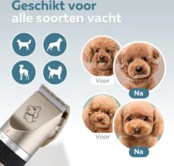 BYER Professionele Dieren Tondeuse Set - Voor Huisdieren Katten & Honden - Draadloos - Oplaadbare Pet Trimmer - Dog Tondeuze Clipper - 5 Standen & Vier Opzetkammen - Low Noise -Hond Benodigdheden 1200x1144 1