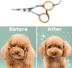 Merkloos Premium Gebogen Trimschaar Honden - Huisdier Trimmen - Hoofd, Poten Ogen & Oren - Kat & Hond Knippen - Veilige Schaar -Hond Benodigdheden 1200x1144 2