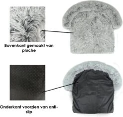 Zootic Fluffy Hondenkussen Hondenmand Hondenbed - Grijs 100 X 90 Cm -Hond Benodigdheden 1200x1144 4