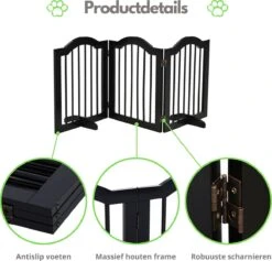 Paws & Claws - Hondenhek –Deurhekje - Dog Barrier - 154,5 X 61 Cm - Opvouwbaar - Zwart -Hond Benodigdheden 1200x1149 1