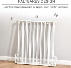 PawHut Afschermhek Voor Honden Veiligheidshek Hondenhek 3 Elementen Kunststof Wit D06-100V01 -Hond Benodigdheden 1200x1156 5