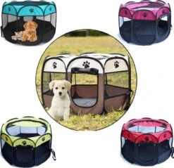 Opvouwbare Puppyren Bruin 90x90x60cm - Puppytent - Dogs&Co -Hond Benodigdheden 1200x1163 13