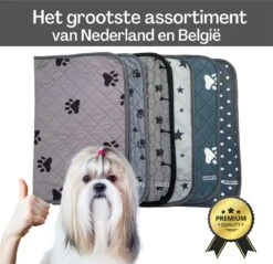 Sharon B - Puppy Training Pad - Plasmat - Beige Met Botjesprint - 80x90 Cm - Hondentoilet - Herbruikbaar - Wasbaar -Hond Benodigdheden 1200x1163 14