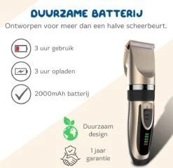 Pawwy Dieren Tondeuse Set Draadloos Voor Honden En Katten – Voor Dikke Vacht - Hondentondeuse – Hondentrimmer - Scheerapparaat - Goud -Hond Benodigdheden 1200x1165 3