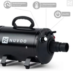 Nuvoo Professionele Hondenföhn / Waterblazer / Hondenborstel Met 3 Opzetstukken - Verstelbare Vermogen Tot 2200W - Warme / Koude Stand - Zwart -Hond Benodigdheden 1200x1171 3
