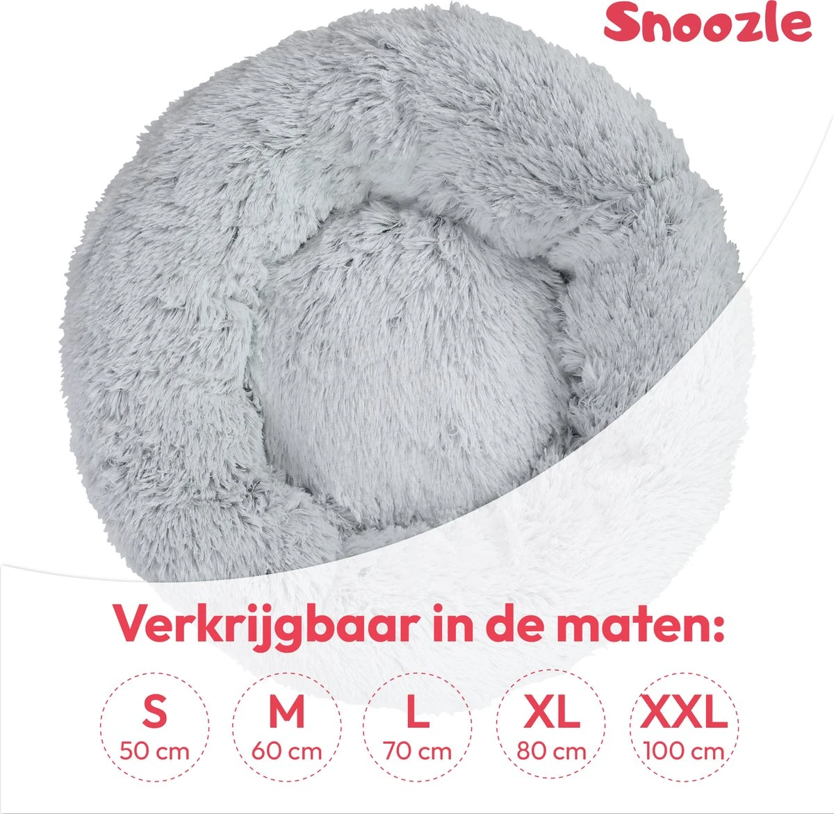 Snoozle Donut Hondenmand - Zacht En Luxe Hondenkussen - Wasbaar - Fluffy - Hondenmanden - 60cm - Lichtgrijs 4 Snoozle Donut Hondenmand - Zacht En Luxe Hondenkussen - Wasbaar - Fluffy - Hondenmanden - 60cm - Lichtgrijs - Afbeelding 4