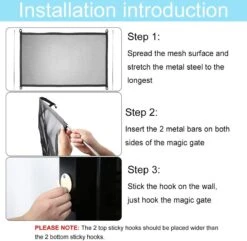 Merkloos ACE Pets – Oprolbaar Hondenrek Voor Binnen - Traphekje Hond Zonder Boren - Veiligheidshek Deurhekje - 180 X 72 Cm - Zwart -Hond Benodigdheden 1200x1172 5