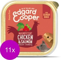 11x Edgard & Cooper Kuipje Vers Vlees Senior Hondenvoer Kip - Zalm 150 Gr -Hond Benodigdheden 1200x1174 9