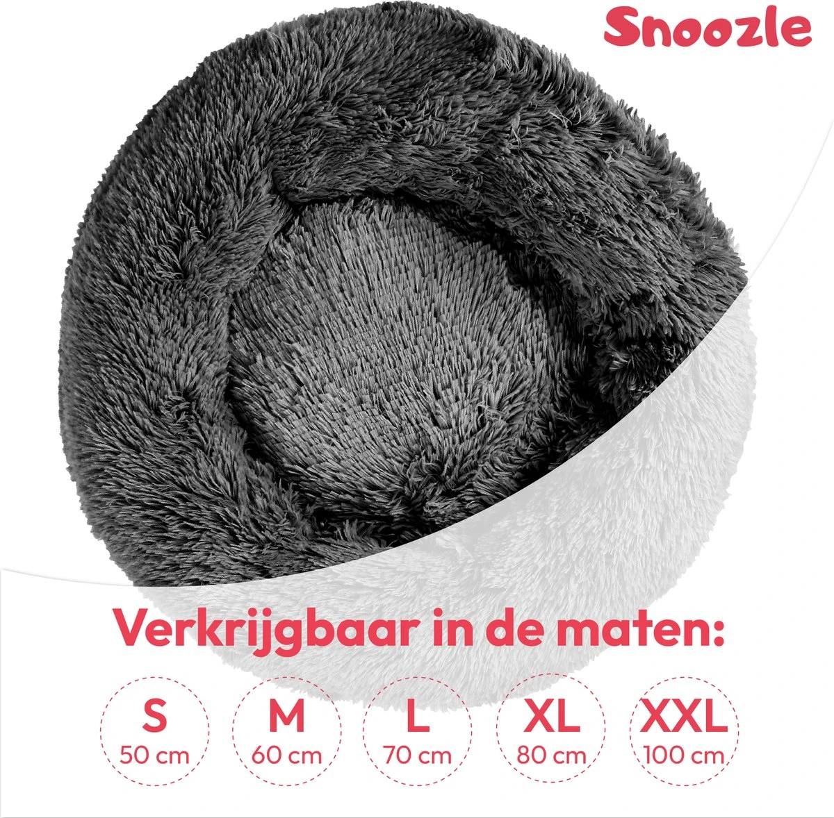 Snoozle Donut Hondenmand - Zacht En Luxe Hondenkussen - Wasbaar - Fluffy - Hondenmanden - 70cm - Grijs 4 Snoozle Donut Hondenmand - Zacht En Luxe Hondenkussen - Wasbaar - Fluffy - Hondenmanden - 70cm - Grijs - Afbeelding 4