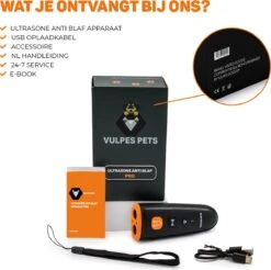 Vulpes Pets® Ultrasone Anti Blaf Apparaat – 3-in-1 Anti Blaf Apparaat Pro - Diervriendelijk & Zonder Schok - Alternatief Anti Blafband - Voor Kleine & Grote Honden - Audio - Flashlight - USB-Oplaadbaar -Hond Benodigdheden 1200x1195 15