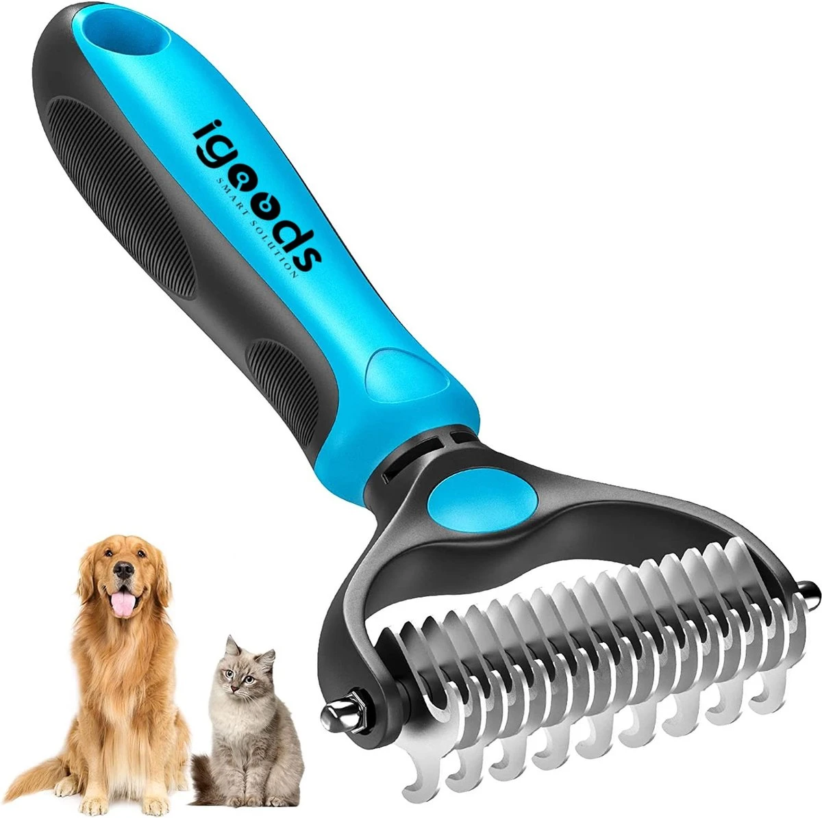Igoods Professionele 2-Zijdige Ondervacht Kam Voor Hond En Kat - Hondenborstel – Kattenborstel 1 Igoods Professionele 2-Zijdige Ondervacht Kam Voor Hond En Kat - Hondenborstel – Kattenborstel