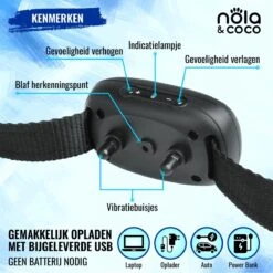 Nola & Coco® Oplaadbare Anti Blafband - 4 Kleuren - Zonder Schok - Waterdichte Diervriendelijke Blaf Halsband - Opvoedingshalsband - Voor Grote En Kleine Honden - Lichte Vibratie En Geluid - 3 Tot 60kg -Hond Benodigdheden 1200x1200 1006