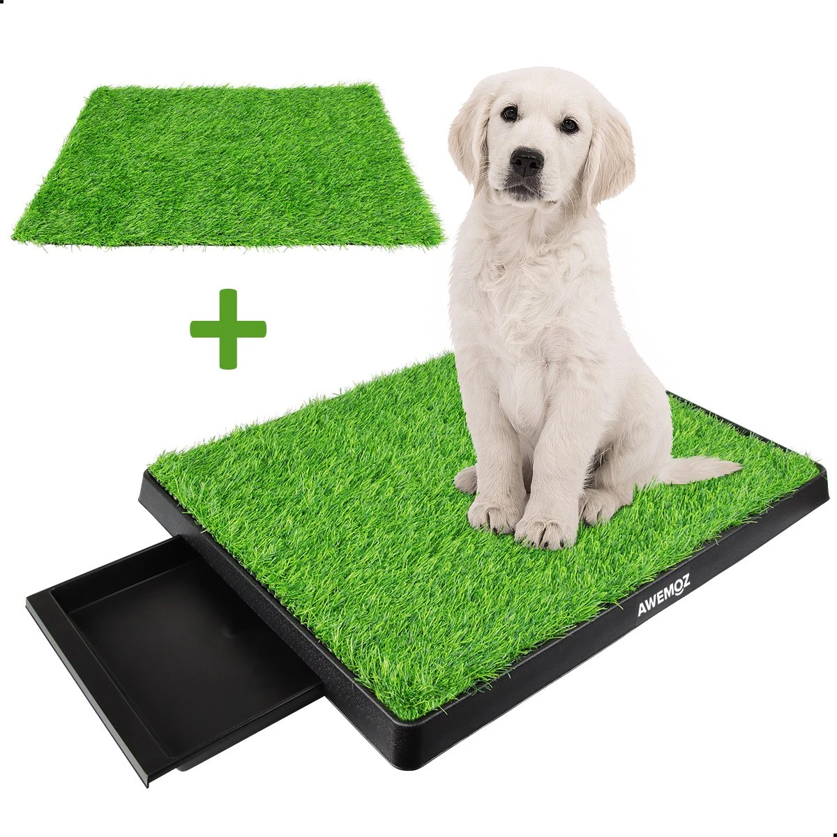 AWEMOZ Hondentoilet Kunstgras - Met 2 Matten En Opvangbak - 64x52x7,5cm - Puppy Pads - Zindelijkheidstraining Hond - Training Pads - Indoor / Outdoor Honden Toilet 1 AWEMOZ Hondentoilet Kunstgras - Met 2 Matten En Opvangbak - 64x52x7,5cm - Puppy Pads - Zindelijkheidstraining Hond - Training Pads - Indoor / Outdoor Honden Toilet