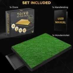 Toivo HondenToilet Kunstgras - Zwart - Geurafstotend - 62 X 49 X 6.6 CM - Honden Wc Outdoor - Zindelijkheidstraining Hond - Puppy Pads - Dierentoilet -Hond Benodigdheden 1200x1200 1133