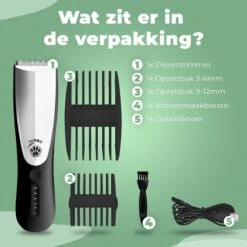 Essential Goods Professionele Hondentondeuse – Hondentrimmer - Draadloos – Opzet Kammen – Dik/Dunne Vacht - Honden/Katten - Zwart/Zilver 16 Essential Goods Professionele Hondentondeuse – Hondentrimmer - Draadloos – Opzet Kammen – Dik/Dunne Vacht - Honden/Katten - Zwart/Zilver -Hond Benodigdheden 1200x1200 178