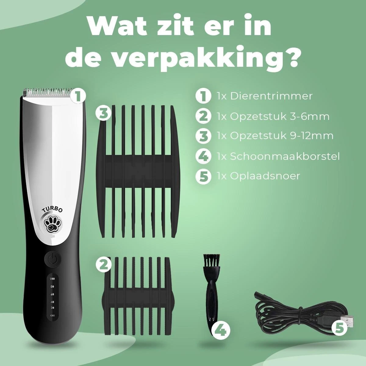 Essential Goods Professionele Hondentondeuse – Hondentrimmer - Draadloos – Opzet Kammen – Dik/Dunne Vacht - Honden/Katten - Zwart/Zilver 8 Essential Goods Professionele Hondentondeuse – Hondentrimmer - Draadloos – Opzet Kammen – Dik/Dunne Vacht - Honden/Katten - Zwart/Zilver - Afbeelding 8