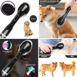 RoiPets® Hondenfohn 2 In 1 – 1000W - Honden Droger – Met Borstel - Waterblazer - Haar Verzorging - Honden Borstel Zwart - Honden/Katten/Dieren -Hond Benodigdheden 1200x1200 183