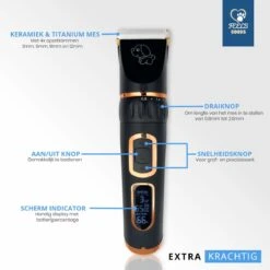 YE™ Professionele Dieren/honden Tondeuse Set Extra Krachtig - Honden Trimmer - Lang Of Kortharige Huisdieren Katten & Honden - Draadloos - Weinig Geluid -Hond Benodigdheden 1200x1200 230