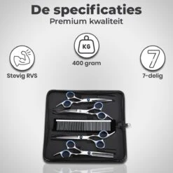 VoordeelShop 7-Delige Huisdier Knipset Met Etui - Trimmen Hond - Honden Schaar - Effileerschaar Hond - Huisdier Trimmer - Huisdier Knippen - Knipschaar Haar - Haar Schaar - Kapper - Kapperset - Scharenset -Hond Benodigdheden 1200x1200 267