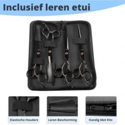 Petsify - Professionele 8-delige Huisdier Knipset - Effileerschaar Hond - Kam Hond - Schaar Hond - Katten Kam - Hondenschaar - Trimschaar Voor Honden - Kapperset - Zwart -Hond Benodigdheden 1200x1200 290
