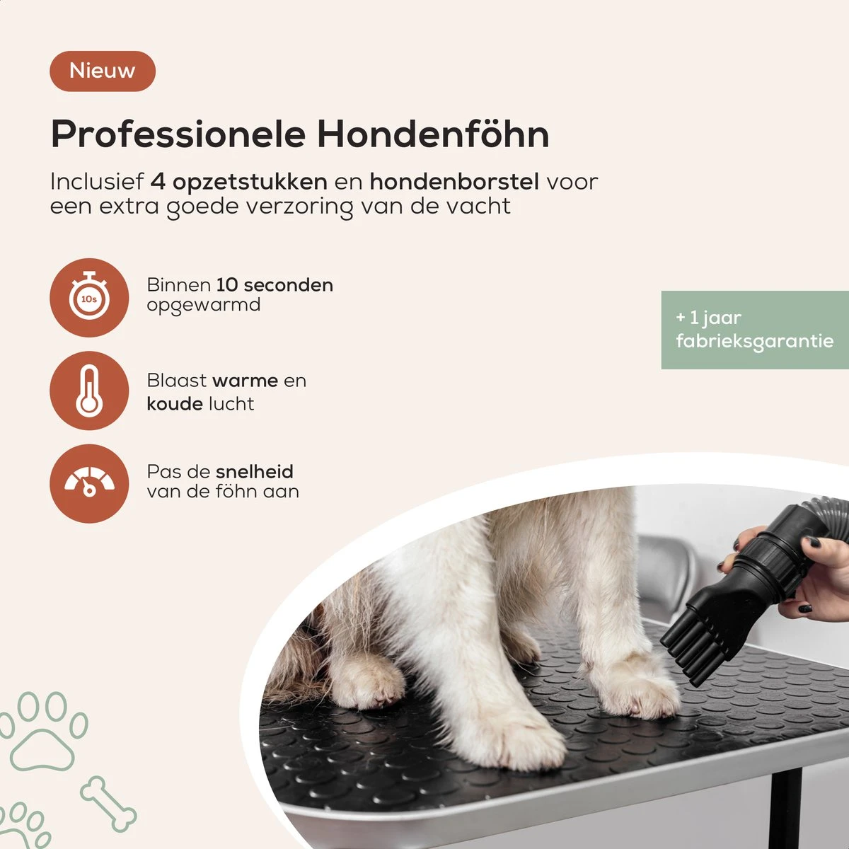 MiMOPETS® Hondenföhn Met 4 Opzetstukken – Waterblazer Voor Honden Met Geluiddemper -Hondendroger - Zwart 2 MiMOPETS® Hondenföhn Met 4 Opzetstukken – Waterblazer Voor Honden Met Geluiddemper -Hondendroger - Zwart - Afbeelding 2