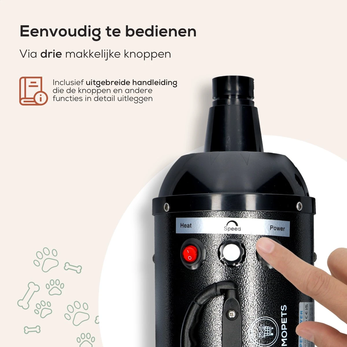 MiMOPETS® Hondenföhn Met 4 Opzetstukken – Waterblazer Voor Honden Met Geluiddemper -Hondendroger - Zwart 3 MiMOPETS® Hondenföhn Met 4 Opzetstukken – Waterblazer Voor Honden Met Geluiddemper -Hondendroger - Zwart - Afbeelding 3