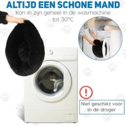 Pawzle Hondenmand - Donut Hondenkussen - Kattenmand - Bed Voor Honden & Katten - Wasbaar - 80cm - Zwart -Hond Benodigdheden 1200x1200 573