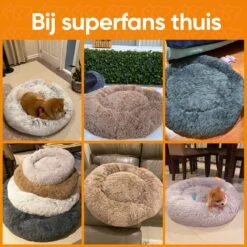 Happysnoots Hondenmand Met Rits - 80cm - Hondenbed - Donut Dog Bed - Fluffy - Grijs - Wasbaar -Hond Benodigdheden 1200x1200 583